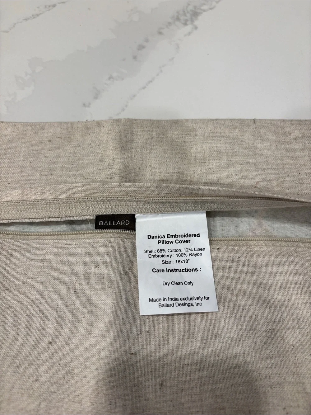 NWT Ballard Design Danica embroidered pillow covers 18”x 18” *price is for both*
